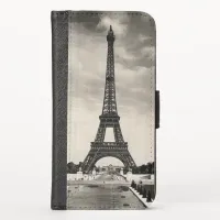 Vintage Eiffel Tower Paris iPhone Wallet Case