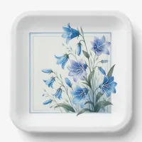 Bluebells floral flower Wedding Paper Plates