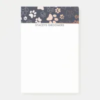 Rose Gold And Navy Paw Print Pattern Post-it Notes