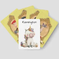 Cute Whimsical Watercolor Unicorn Old Maid Cards