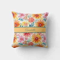 Color Daisies  Throw Pillow