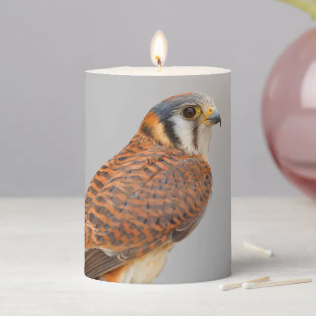 Stunning American Kestrel Sparrowhawk Falcon Pillar Candle