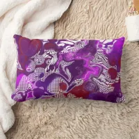 Purple Red Abstract Modern Fluid Art Marble Throw  Lumbar Pillow