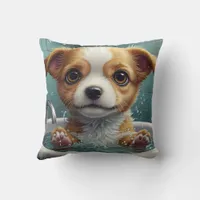 Animals Taking a Bath Funny Throw Pillow