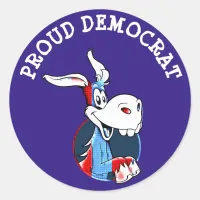 Proud Democrat Political Party Donkey Patriotic Classic Round Sticker