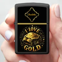 Golden treasure gleams with love zippo lighter