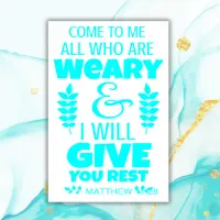 Bible verse turquoise | Archival Heavyweight Paper Poster