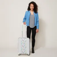 Pastel stripes and dots pattern luggage