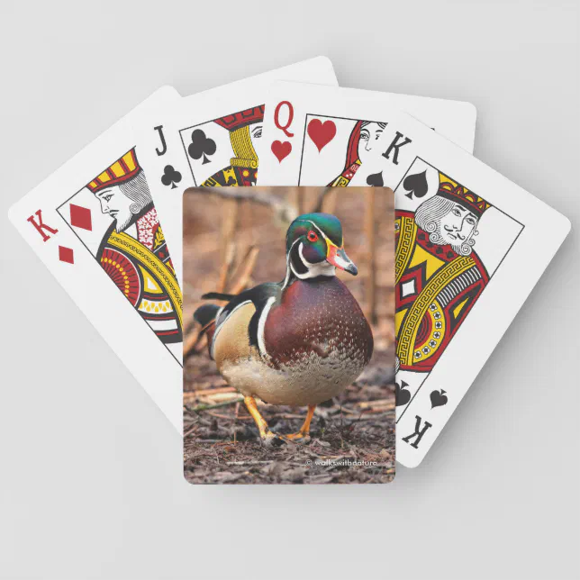 Stunning Wood Duck in the Woods Poker Cards