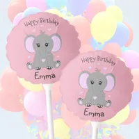 Cute baby elephant in pink for girls, birthday  balloon