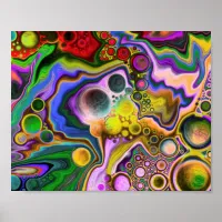 Colorful Blast Fluid Art Digital Pour Painting    Poster