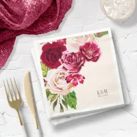 Roses Burgundy/Cream Wedding ID584 Napkins