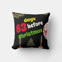 Fireworks 63 days before christmas santa claus  throw pillow