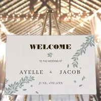 Minimal Watercolor Foliage Wedding Welcome (Sign) Foam Board