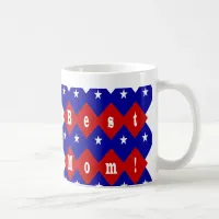 Best Mom in Patriotic Diamond Shape Coffee Mug