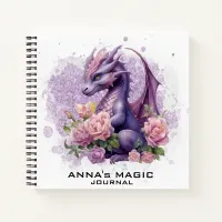 *~* AP85 Law Attraction Cute Baby Dragon Floral Notebook
