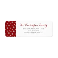 Elegant Winter Silver Red Snowflakes Holiday Label