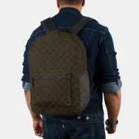 Black and Gold Plaid Masculine Printed Backpack