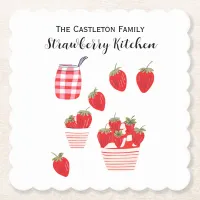 Strawberry Kitchen Fresh Summer Fruit Drinks Mat Paper Coaster