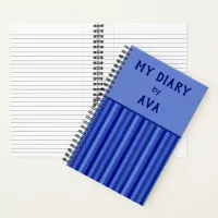 Blue My Diary by Me Striped Journal