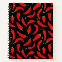 Spicy Red Chili Peppers Graphic Pattern Notebook