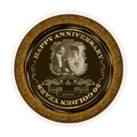 Vintage 50th Anniversary ID195 Edible Frosting Rounds