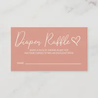 Cute Pink Girl Baby Shower Diaper Raffle  Enclosure Card