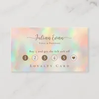 Glitter Holographic Beautician Makeup Loyalty Card