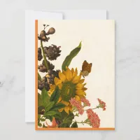 Colorful Autumn Flowers Happy Thanksgiving Holiday Card