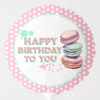 Pink and Mint Green Macaron Themed Birthday Party Balloon