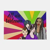 All our Welcome | Colorful Diverse Pop Art  Doormat