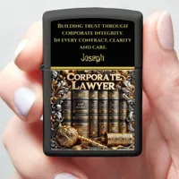 Elegant Law Books Reflecting Corporate Expertise Zippo Lighter