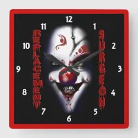 Replacement Surgeon - Evil Clown Square Wall Clock