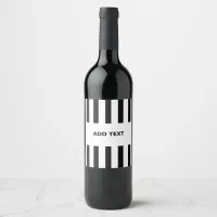 Add Your Text Black & White Referee Wine Label