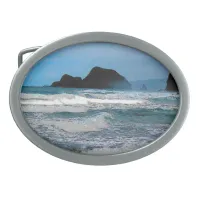 Hawaiian Coastal Island Ocean Tropical Paradise Oval Belt Buckle