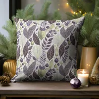 Purple Gre Christmas Merry Merry Pattern#21 ID1009 Throw Pillow