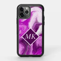 Personalized Purple and White Marble Swirls    OtterBox Symmetry iPhone 11 Pro Case