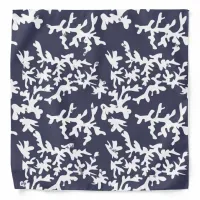 Cool Coral Reef Blue White Aquatic Bandana