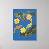 Canvas Print - Koi Among Lily Pads