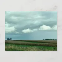 Scenic View of a Farm on a Cloudy Day Postcard