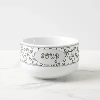 Black and White Swirls Soup Mug