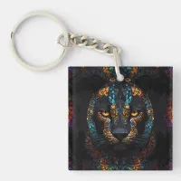 Mosaic Panther Art Keychain