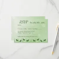 Green butterfly on light green  -  RSVP card