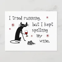 I Tried Running Funny Wine Quote Postcard