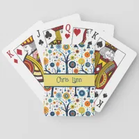 Vintage 60s Vibe Mod Flowers Poker Cards