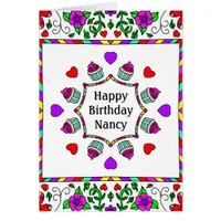 Personalized Birthday Card Inside Coloring Page