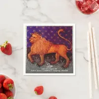Leo Lion Zodiac Sign Horoscope Birthday Party Napkins