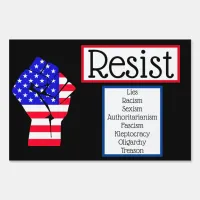 Resist Fist American Flag Democrat Anti Trump Sign