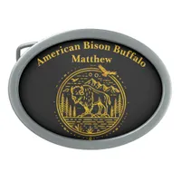 Bison Stands Majestically in a Natural Landscape Belt Buckle