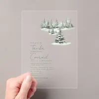 Rustic Winter Wedding Sage Green ID1049 Acrylic Invitations